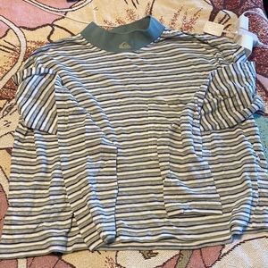 quicksilver UO long sleeve striped pocket tee